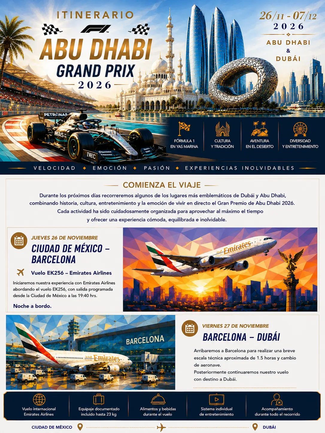 Itinerario GP de Abu Dhabi, página 1
